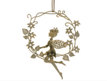 Gold Metal Pixi/Fairy in Ring Dec, 2as,  (LxWxD) 16.5x15x1cm