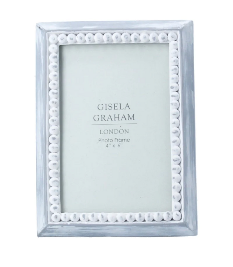 Grey beaded photograph frame