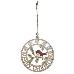 Merry Christmas round robin hanging decoration