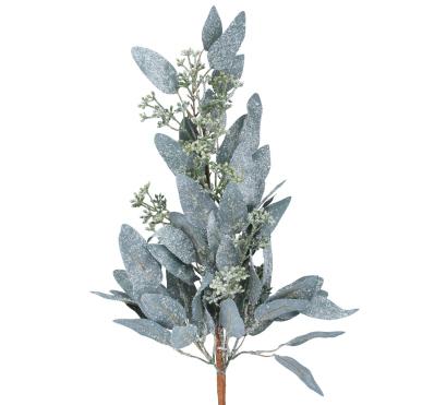 Frosted Eucalyptus Leaf/Mini Berry Branch,  (LxWxD) 57x22x10cm