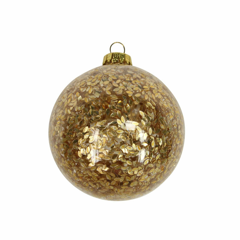Clear Glass Christmas Bauble With Confetti