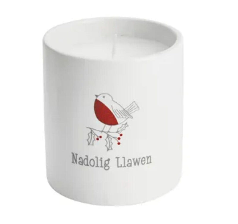 Welsh Christmas robin scented candle